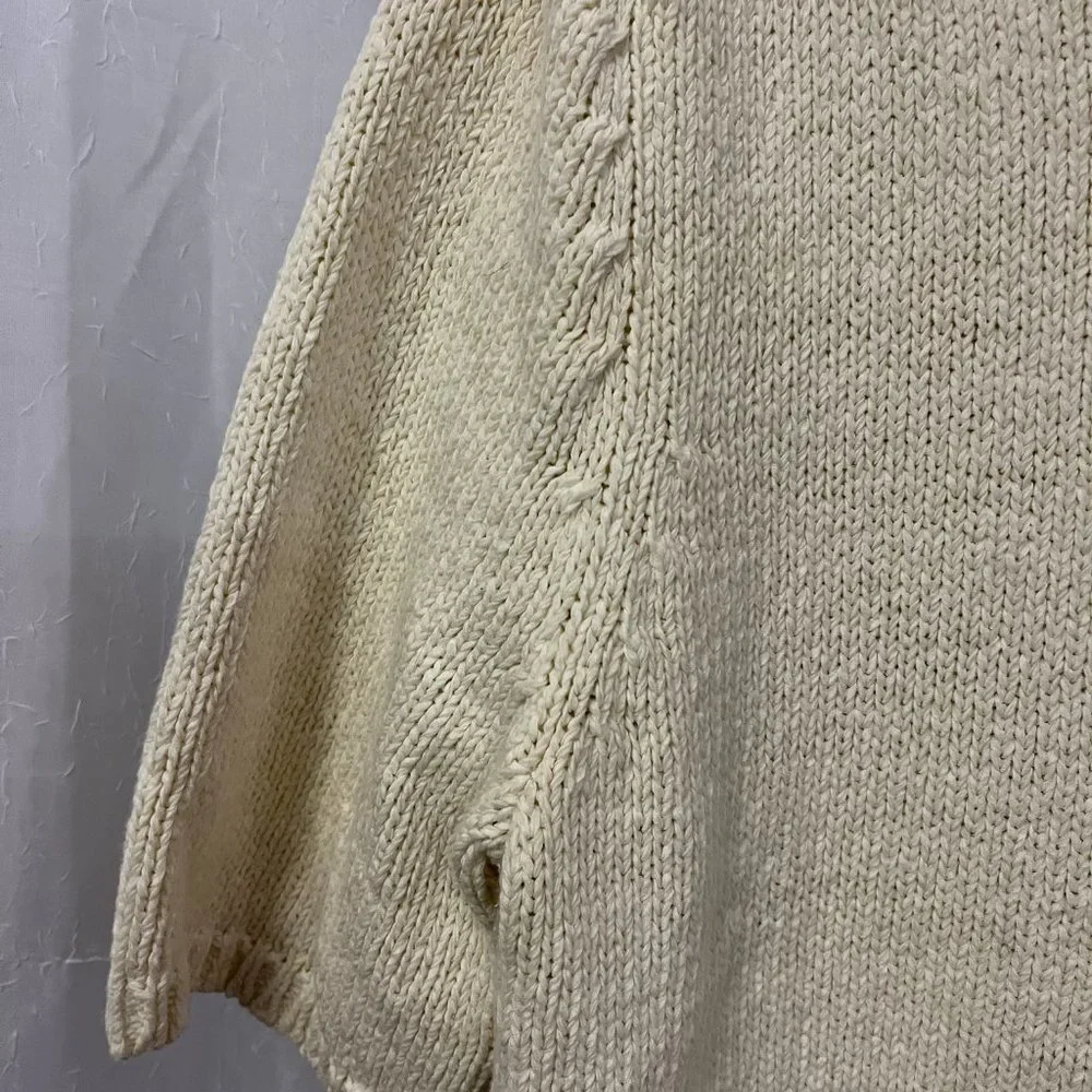 Talbots Women's Sweater Ivory Short Sleeve Size X-Large - Picture 3 of 5